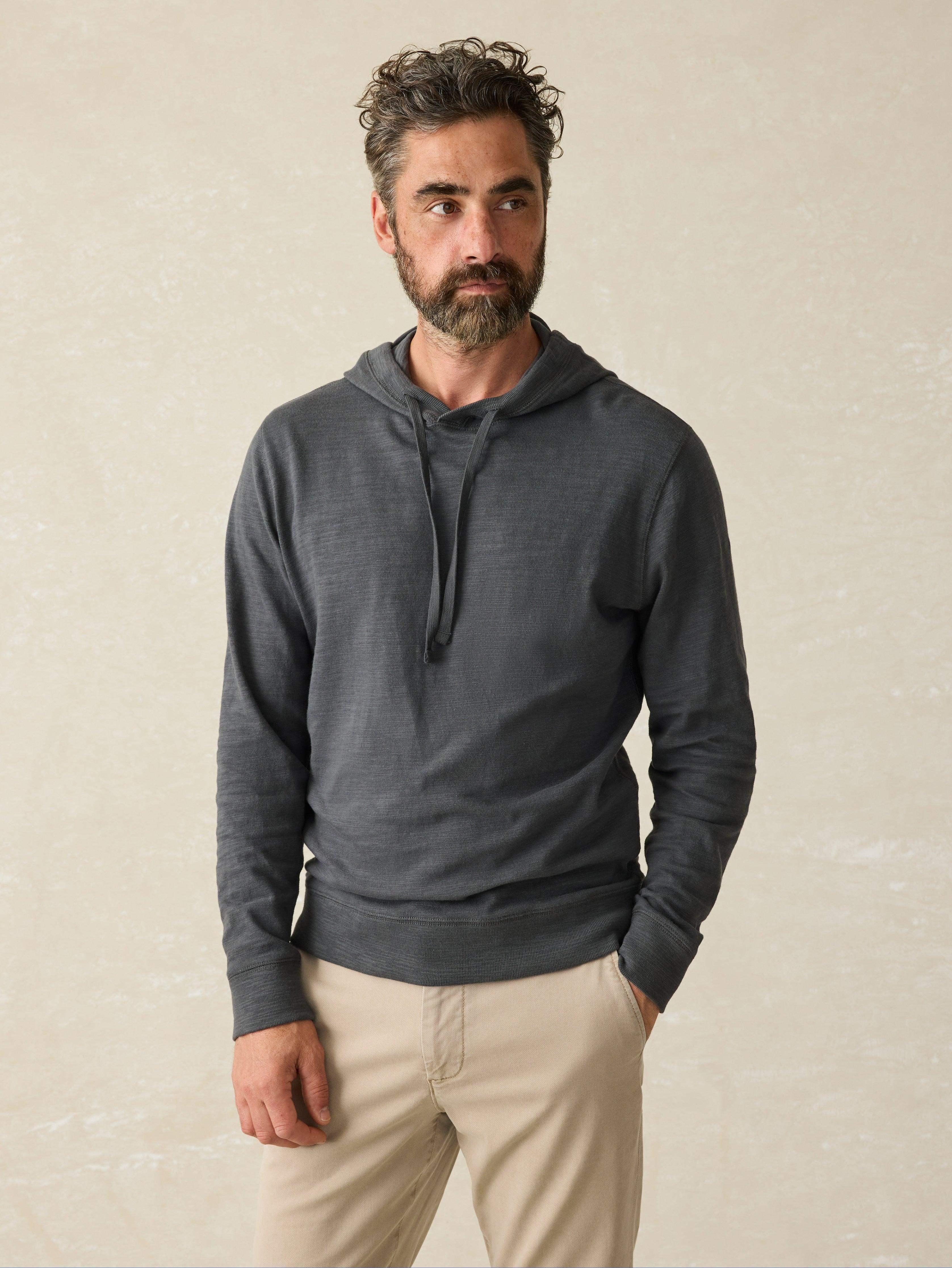 Sunwashed Slub Hoodie - Graphite Male product image