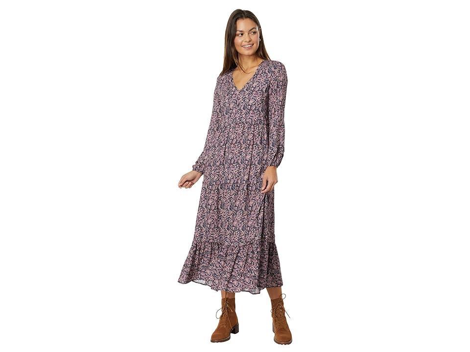 Faherty Isabella Floral Block Long Sleeve Midi Dress Product Image