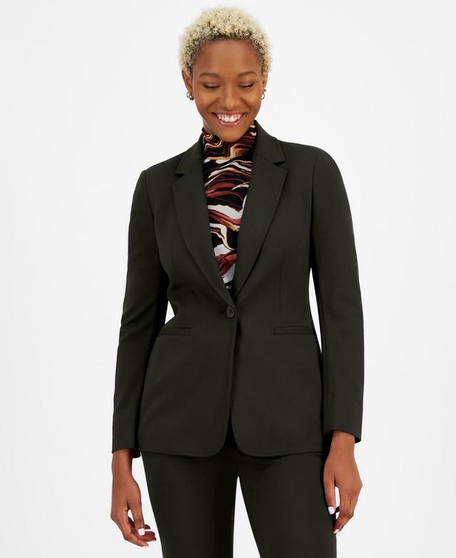 Bar Iii Womens Compression One-Button Long-Sleeve Blazer, Created for Macys Product Image