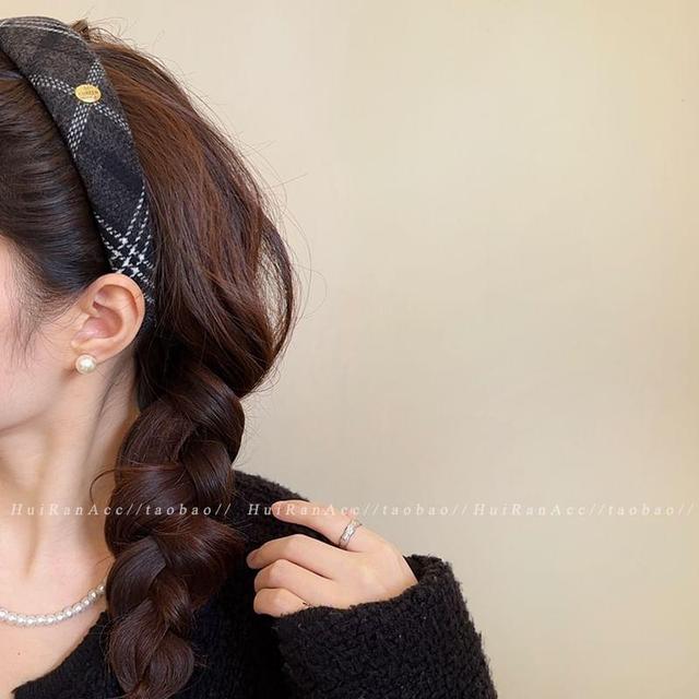 Plaid Thick Headband Product Image