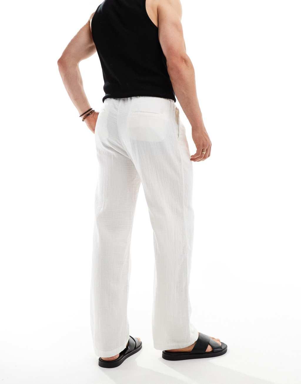 Bershka textured pants in white - part of a set Product Image