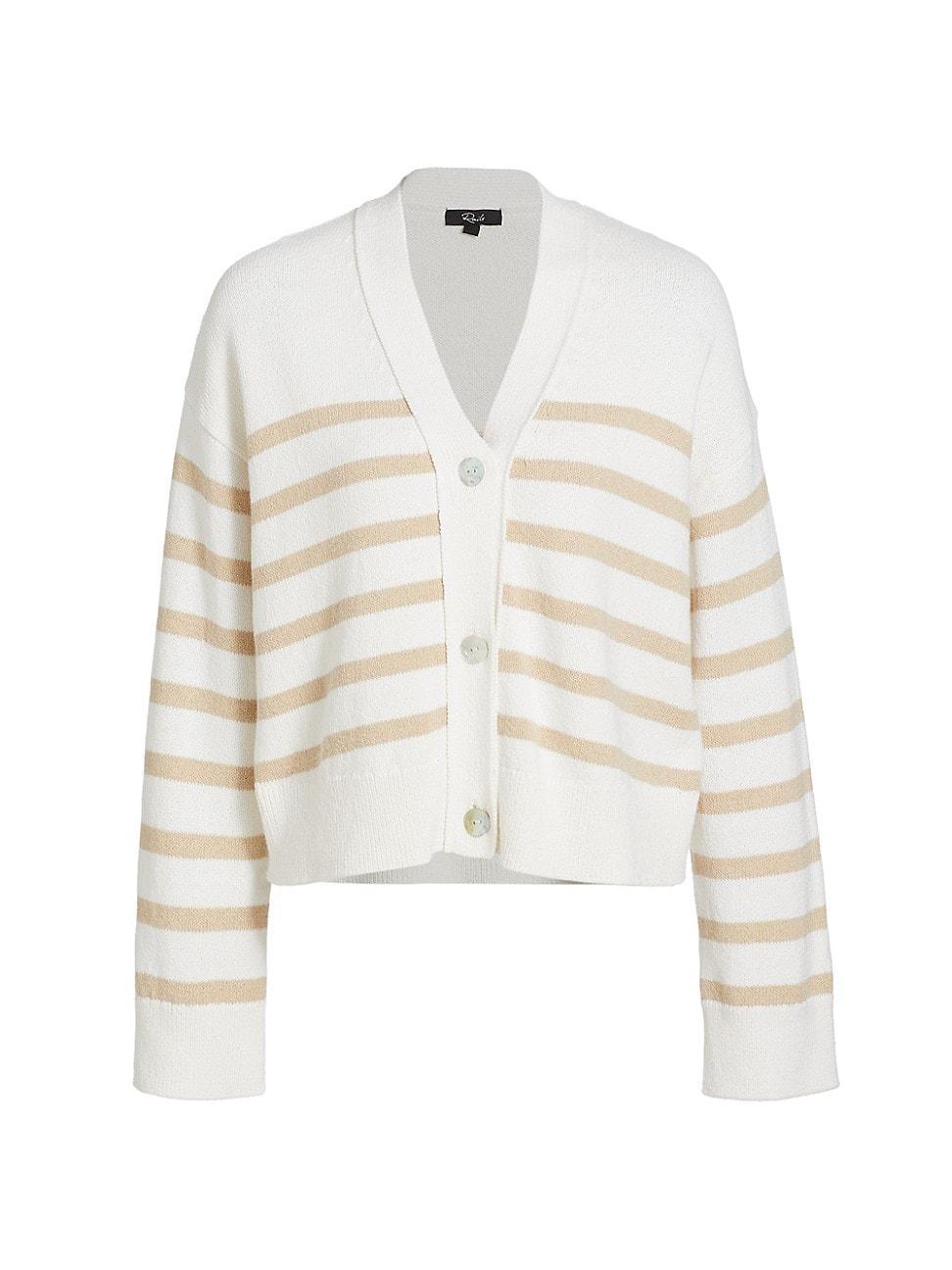 Womens Geneva Striped Cotton-Blend Cardigan Product Image