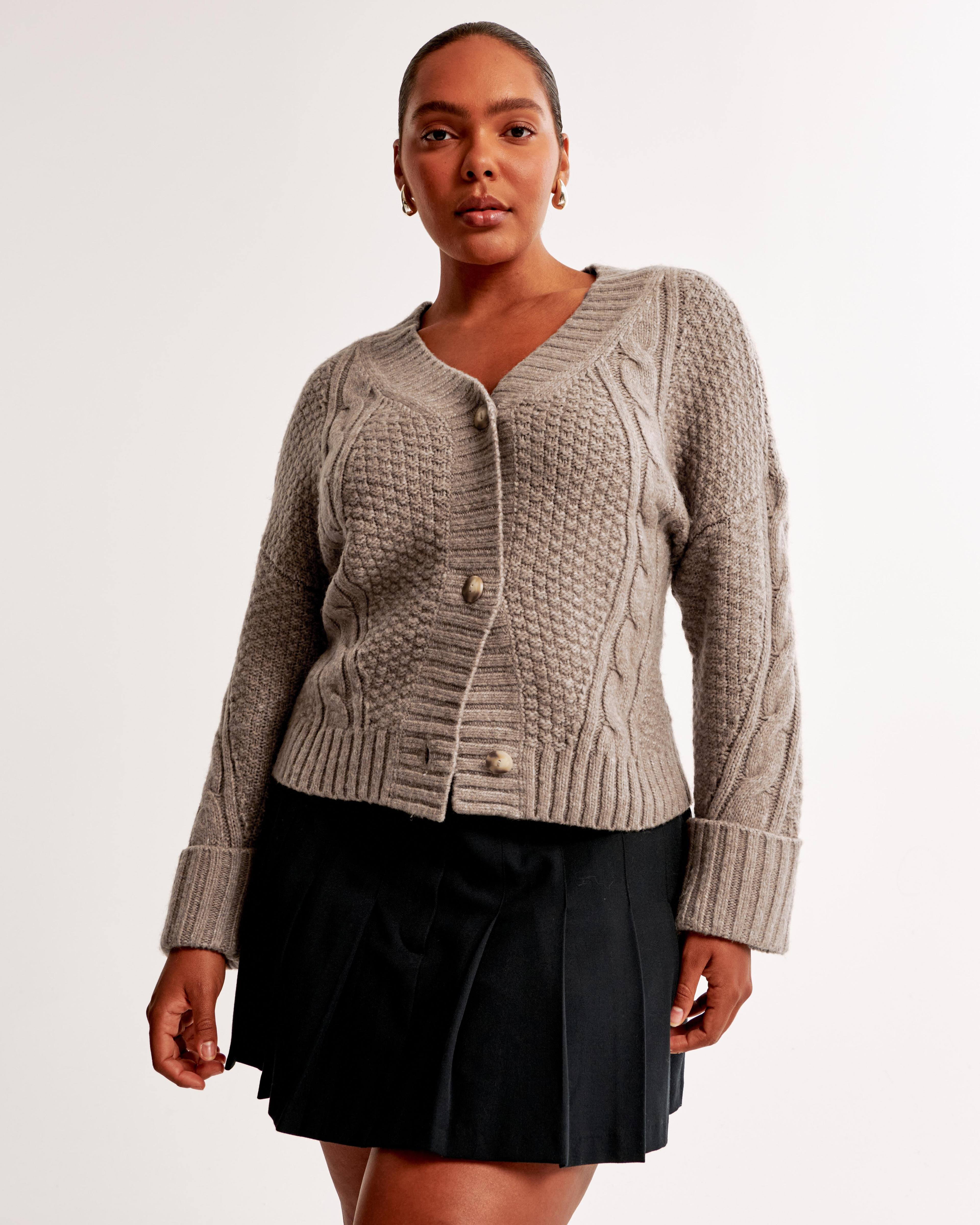 Seed-Stitch Cable Cardigan Product Image