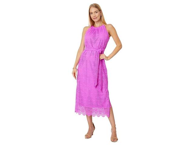 Lilly Pulitzer Bingham Lace Midi Dress (Wild Fuchsia Scalloped Shell Lace) Women's Clothing Product Image