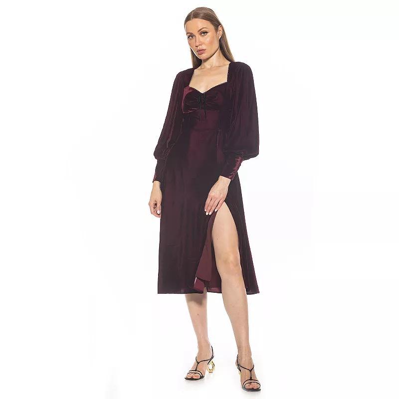 Womens ALEXIA ADMOR Willa Long Bubble Sleeve Fit And Flare Dress Red Product Image