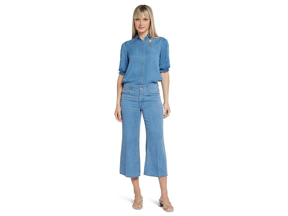 NYDJ Brigitte Wide Leg Capri (Light Marine) Women's Jeans Product Image