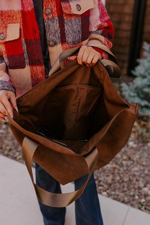 The Bristol Faux Leather Tote In Brown Product Image