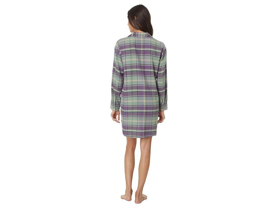 Lauren Ralph Lauren Brushed Twill Long Sleeve Sleepshirt Plaid) Women's Pajama Product Image