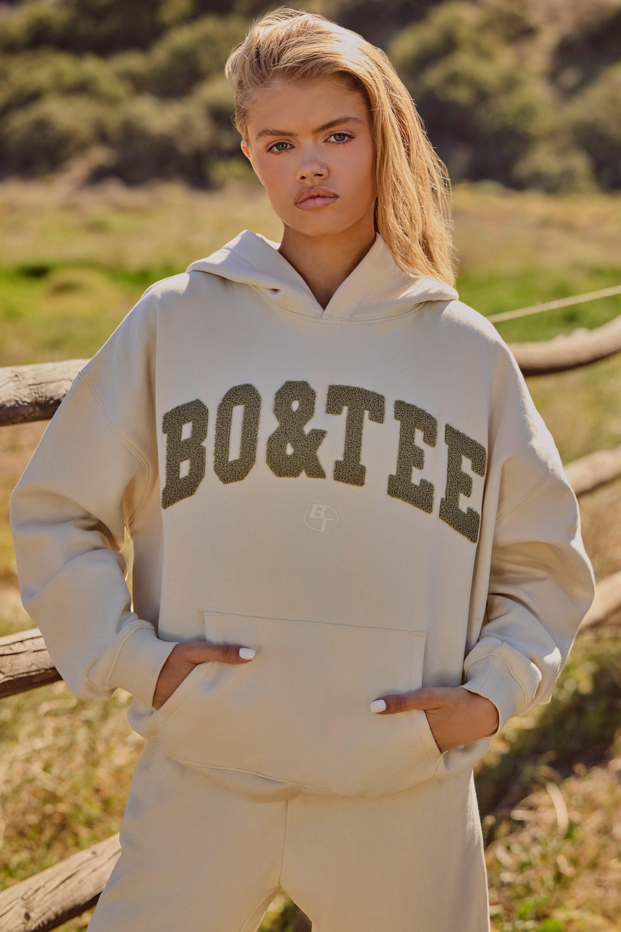 Oversized Hooded Sweatshirt in Bone Product Image