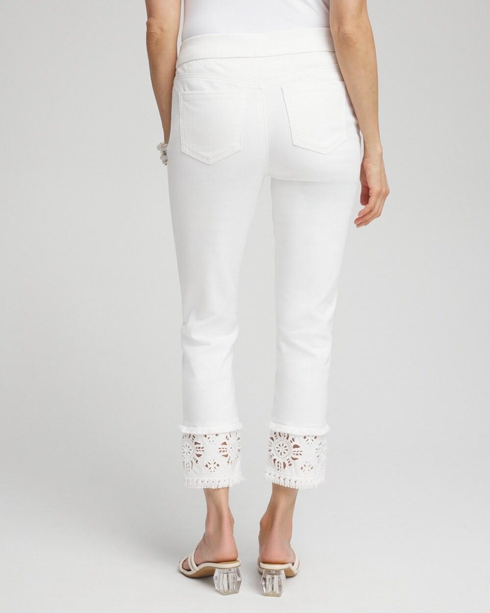 No Stain Embellished Pull-on Cropped Jeans Product Image