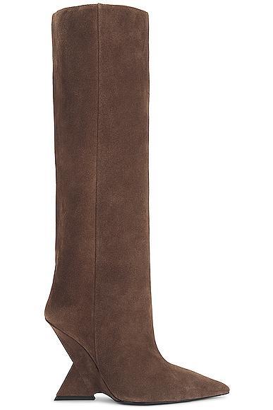 THE ATTICO Cheope Tube Boot in Dark Grey - Taupe. Size 36 (also in 36.5, 37, 41). Product Image