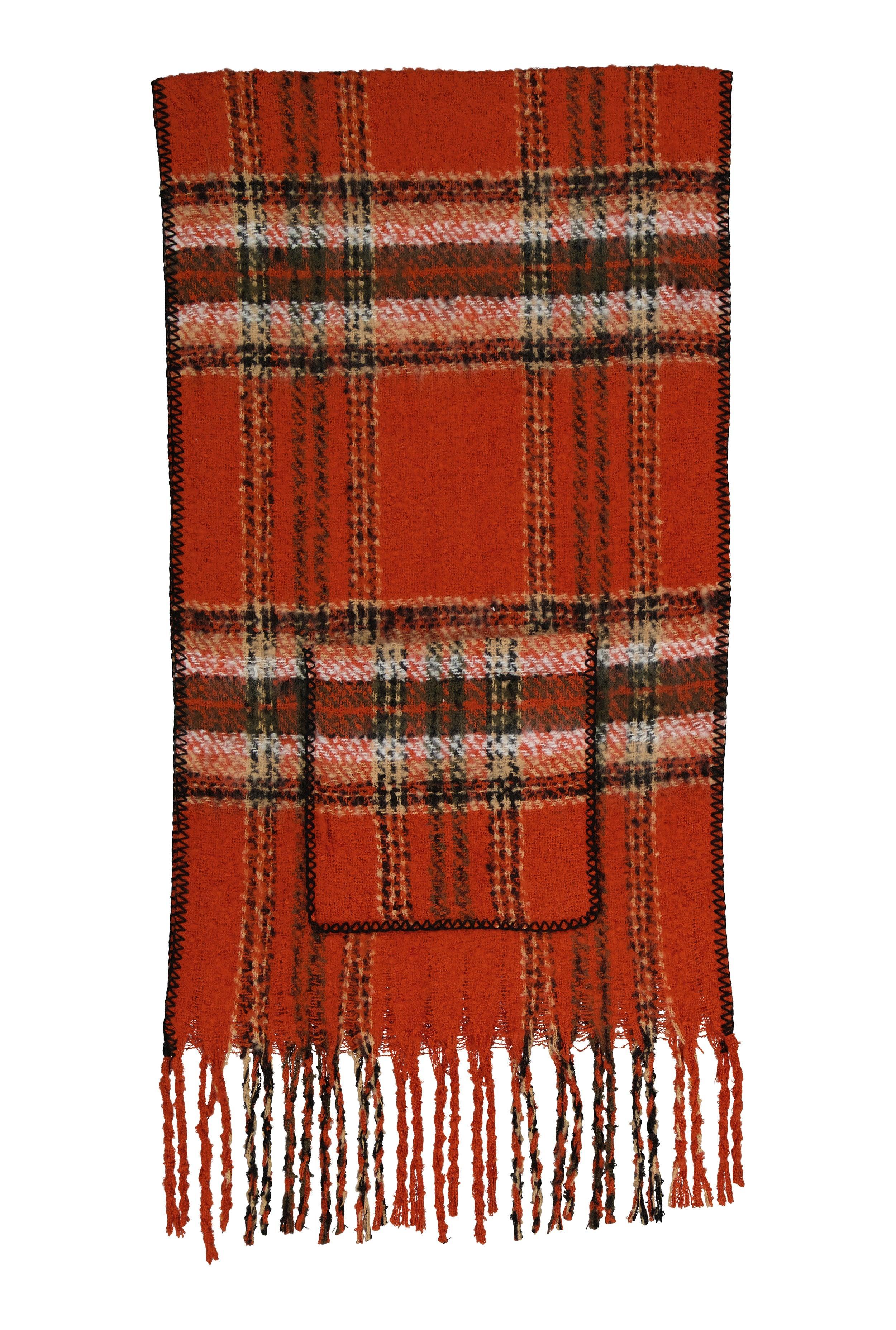 Boucle Plaid Pocket Scarf Female Product Image