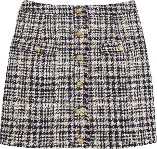 Bouclé Button-Front Mini Skirt Product Image