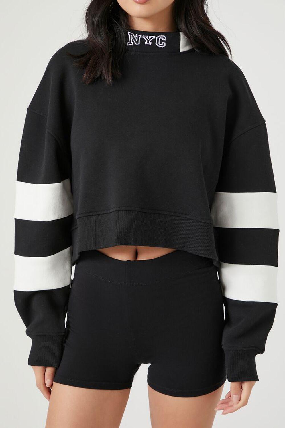 Fleece NYC Striped Graphic Pullover | Forever 21 Product Image