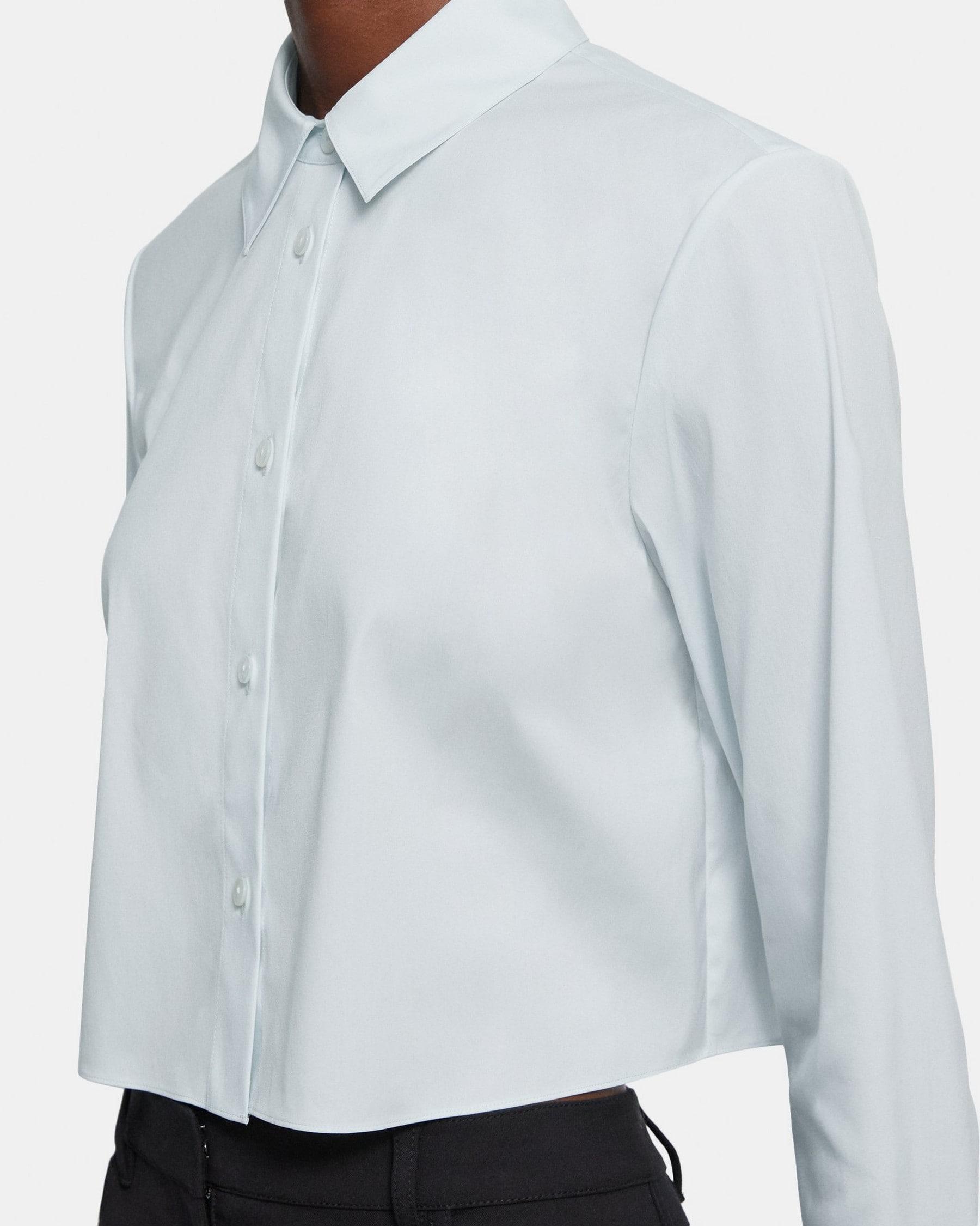 Cropped Shirt in Stretch Cotton Product Image