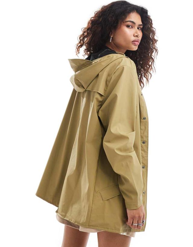 Rains 12010 waterproof short jacket in khaki Product Image