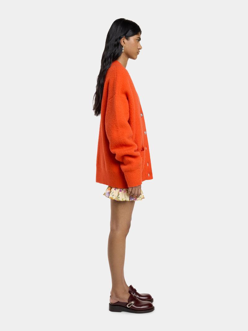 ORANGE OVERSIZED WOOL CARDIGAN Product Image