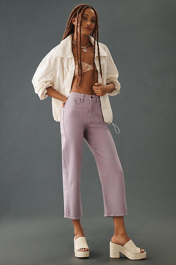 Modern American Savannah High-Rise Wide-Leg Crop Jeans By Modern American in Purple Size 24 Product Image