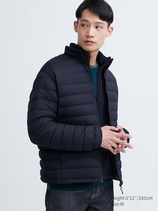 Mens Ultra Light Down Jacket (Narrow Quilt) with Anti-Static Navy Large UNIQLO US Product Image