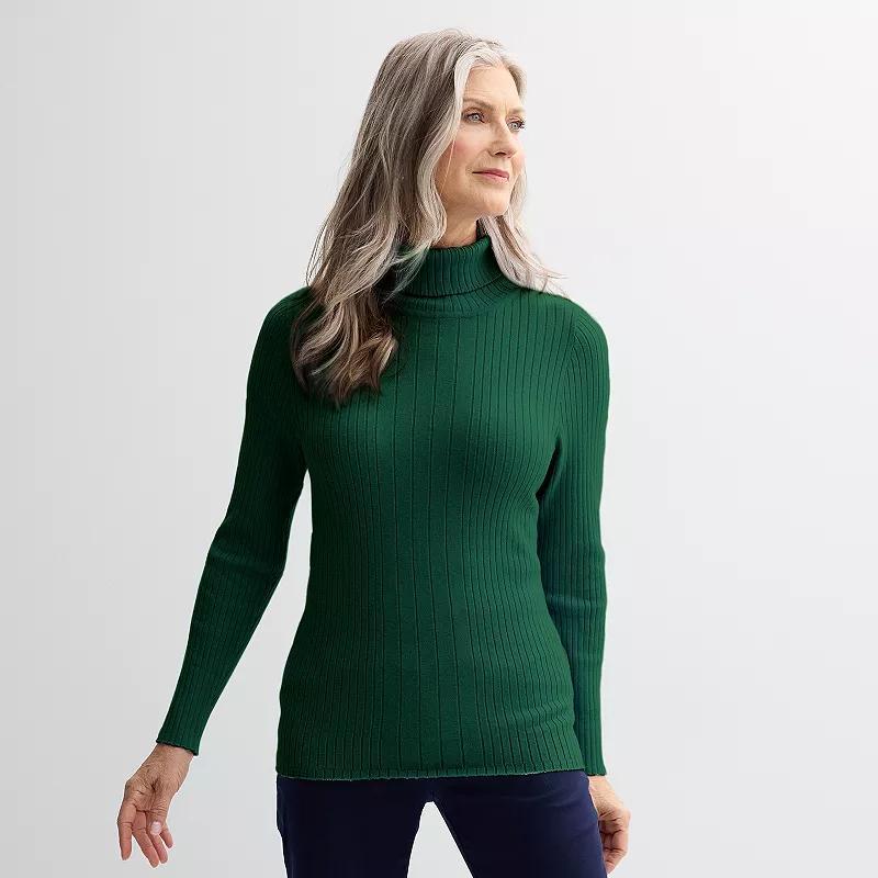 Womens Croft & Barrow Ribbed Turtleneck Sweater Product Image