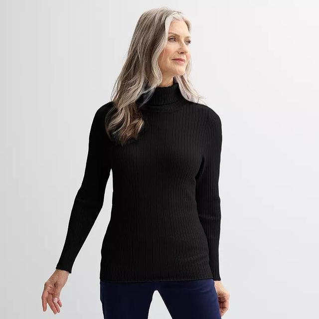 Womens Croft & Barrow Ribbed Turtleneck Sweater Product Image