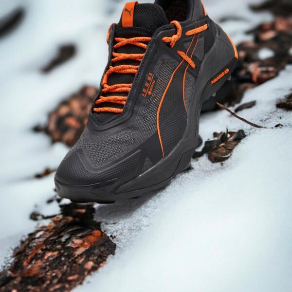 PUMA SEASONS Explore NITROâ¢ GORE-TEX Men's Hiking Shoes in Black/Flat Dark Grey/Flame Flicker Product Image