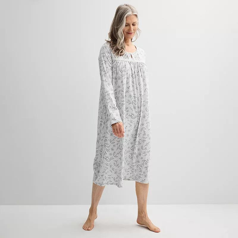 Womens Croft & Barrow Long Sleeve Nightgown Product Image