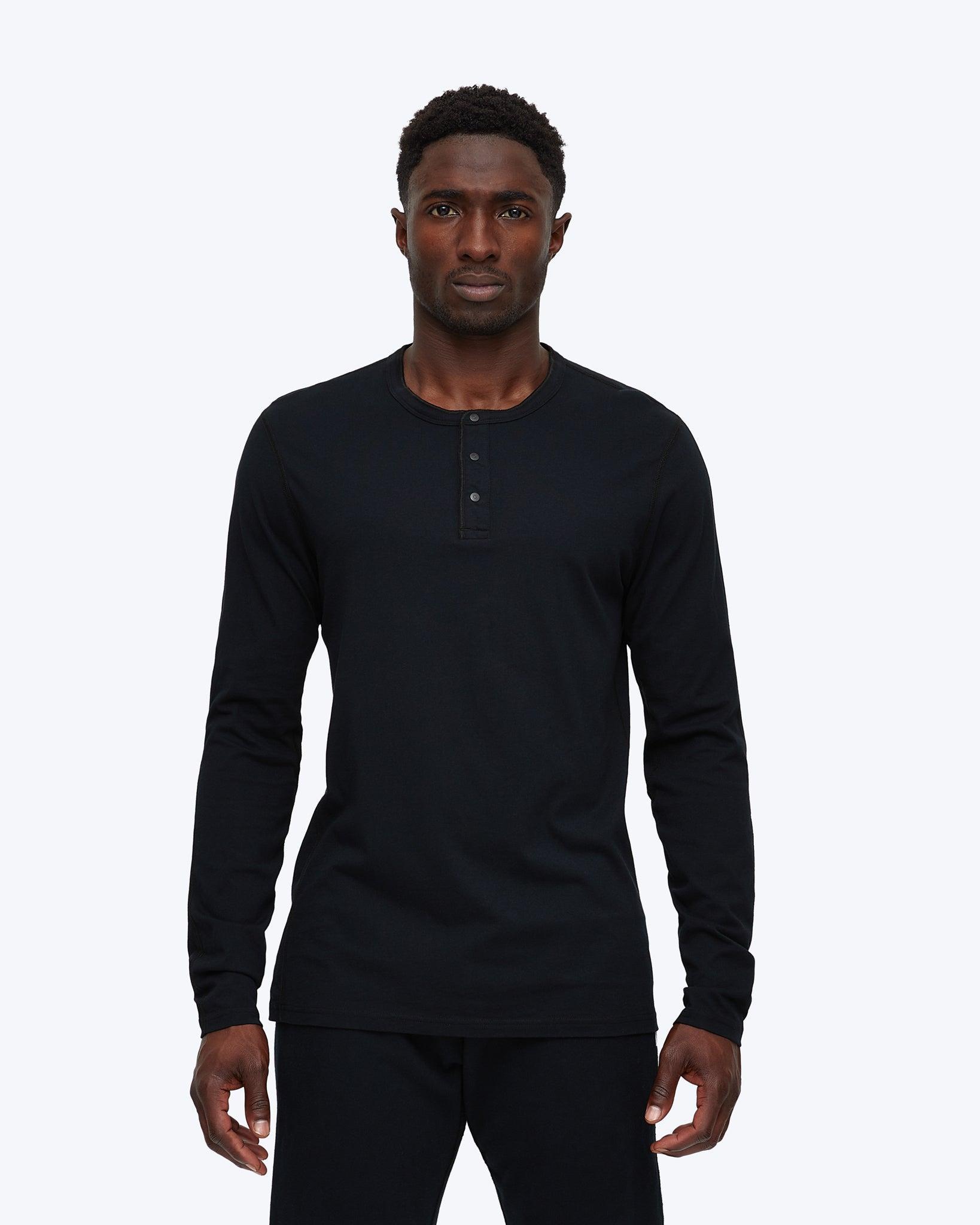 Lightweight Jersey Long Sleeve Henley Male Product Image