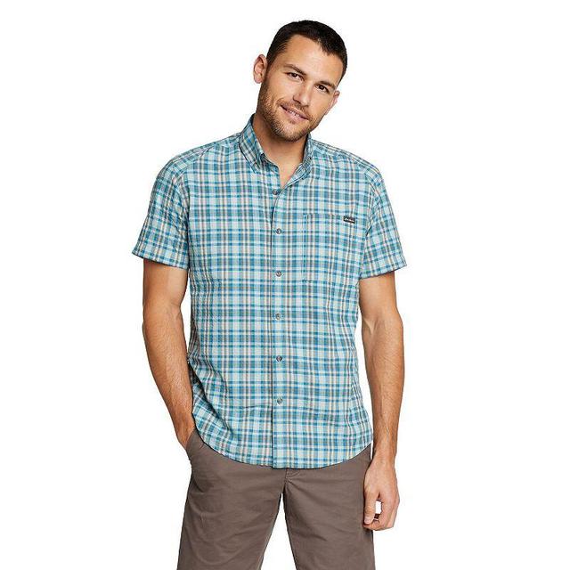 Big & Tall Eddie Bauer Pack It Tech Seersucker Button-Down Shirt, Mens Green Product Image