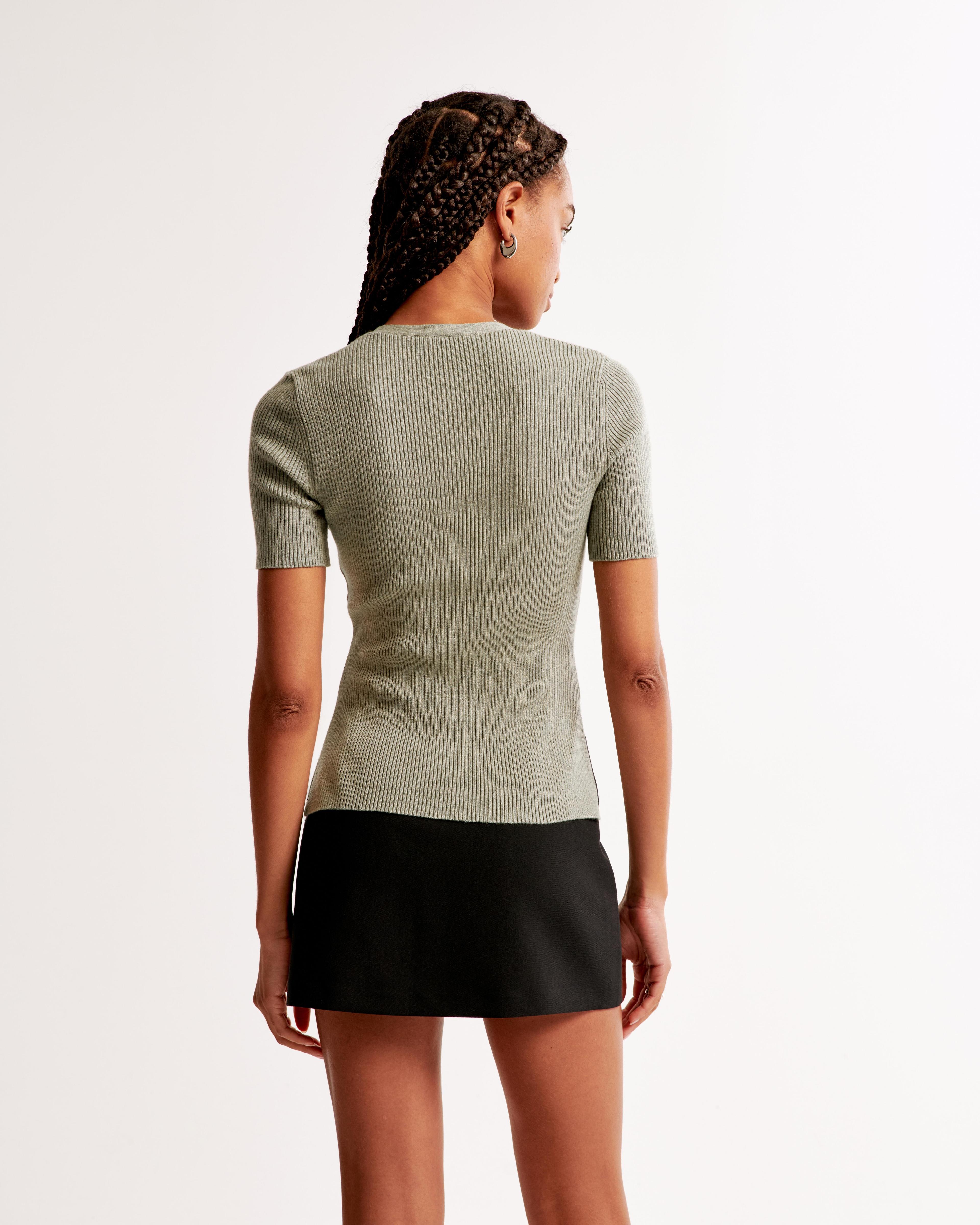 Slim Henley Sweater Tee Product Image