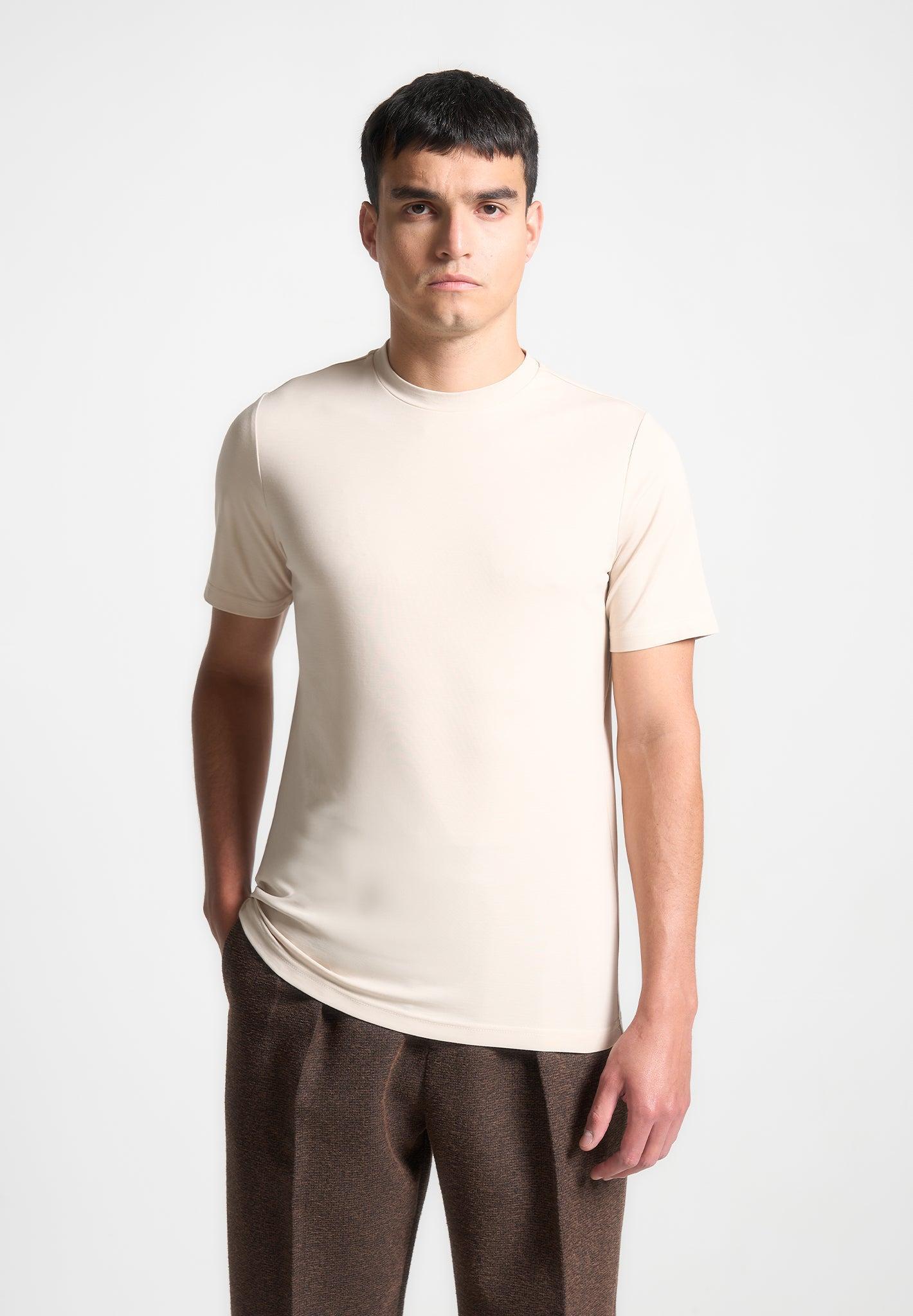 Éternel Fitted Luxe T-Shirt - Cream Male Product Image