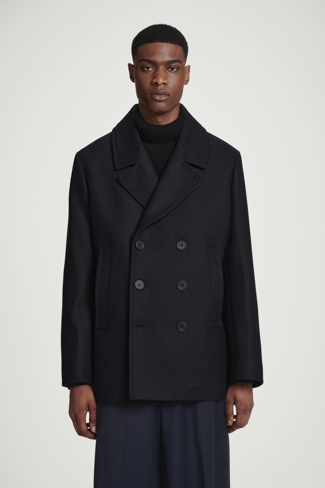 DOUBLE-BREASTED WOOL PEA COAT Product Image