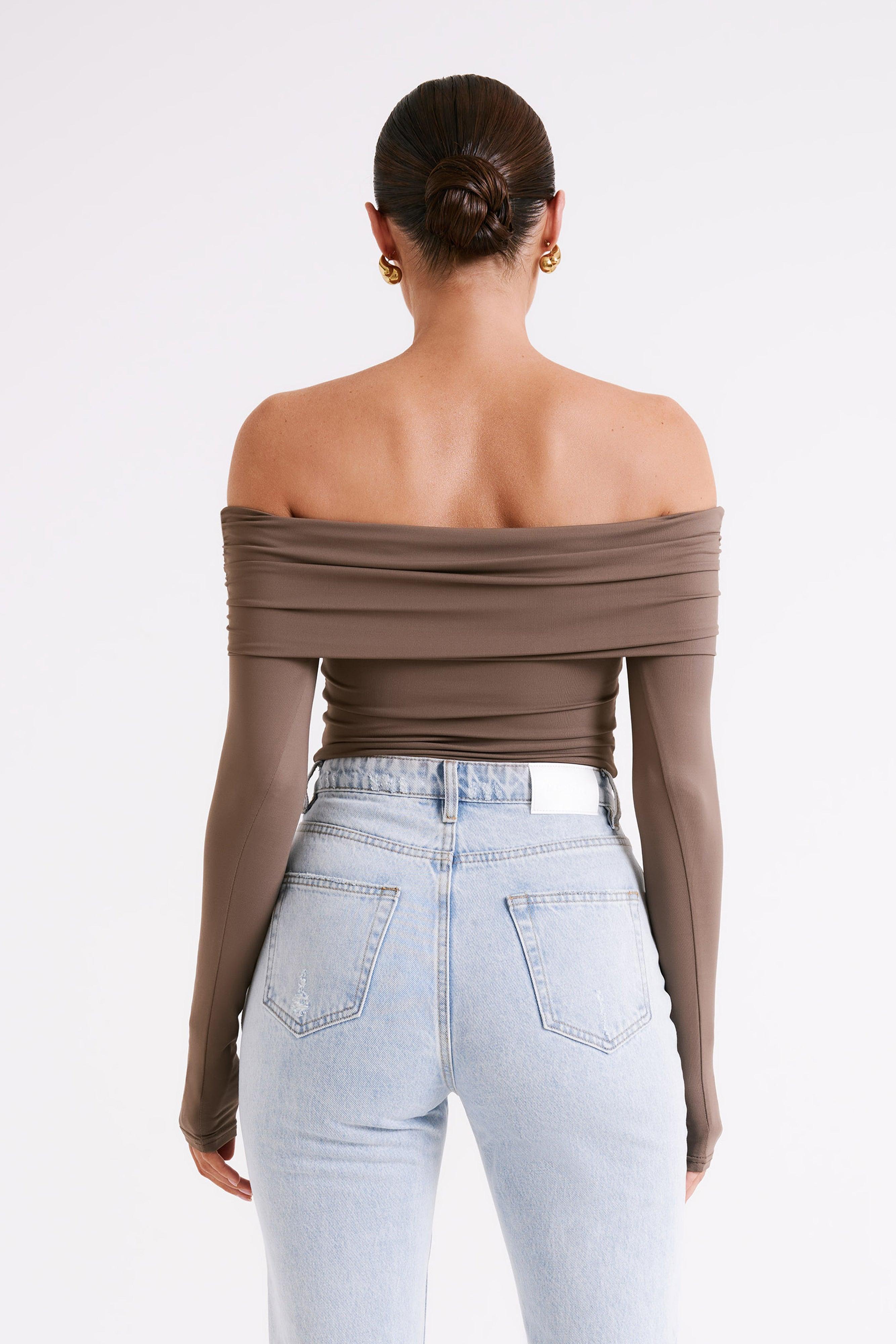 Lucinda Recycled Nylon Off Shoulder Top - Coco Product Image