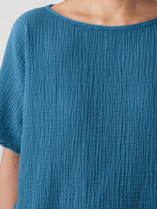 Organic Cotton Lofty Gauze Bateau Neck Top Product Image