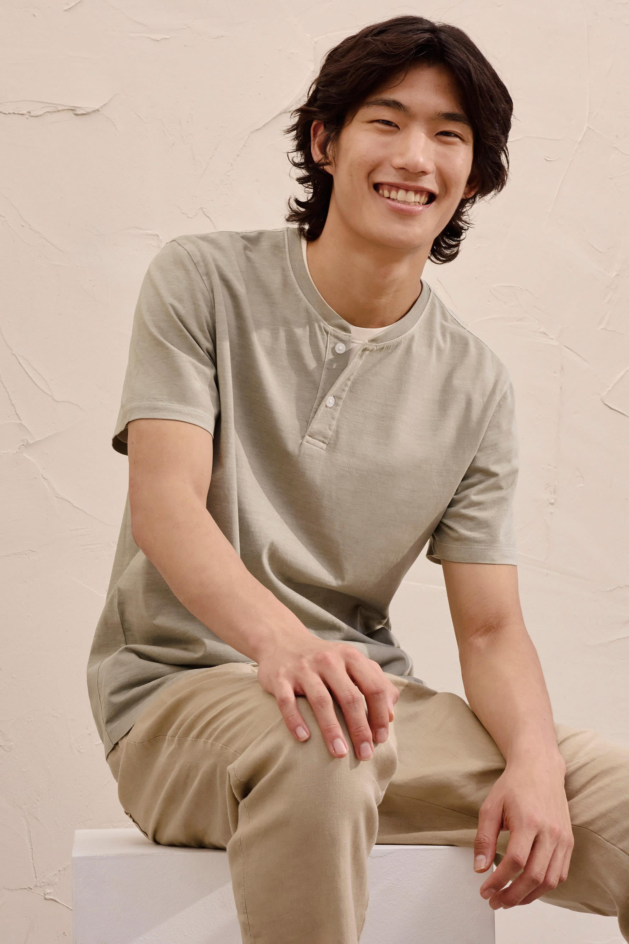 The Good Earth® Cotton Slub Henley Product Image