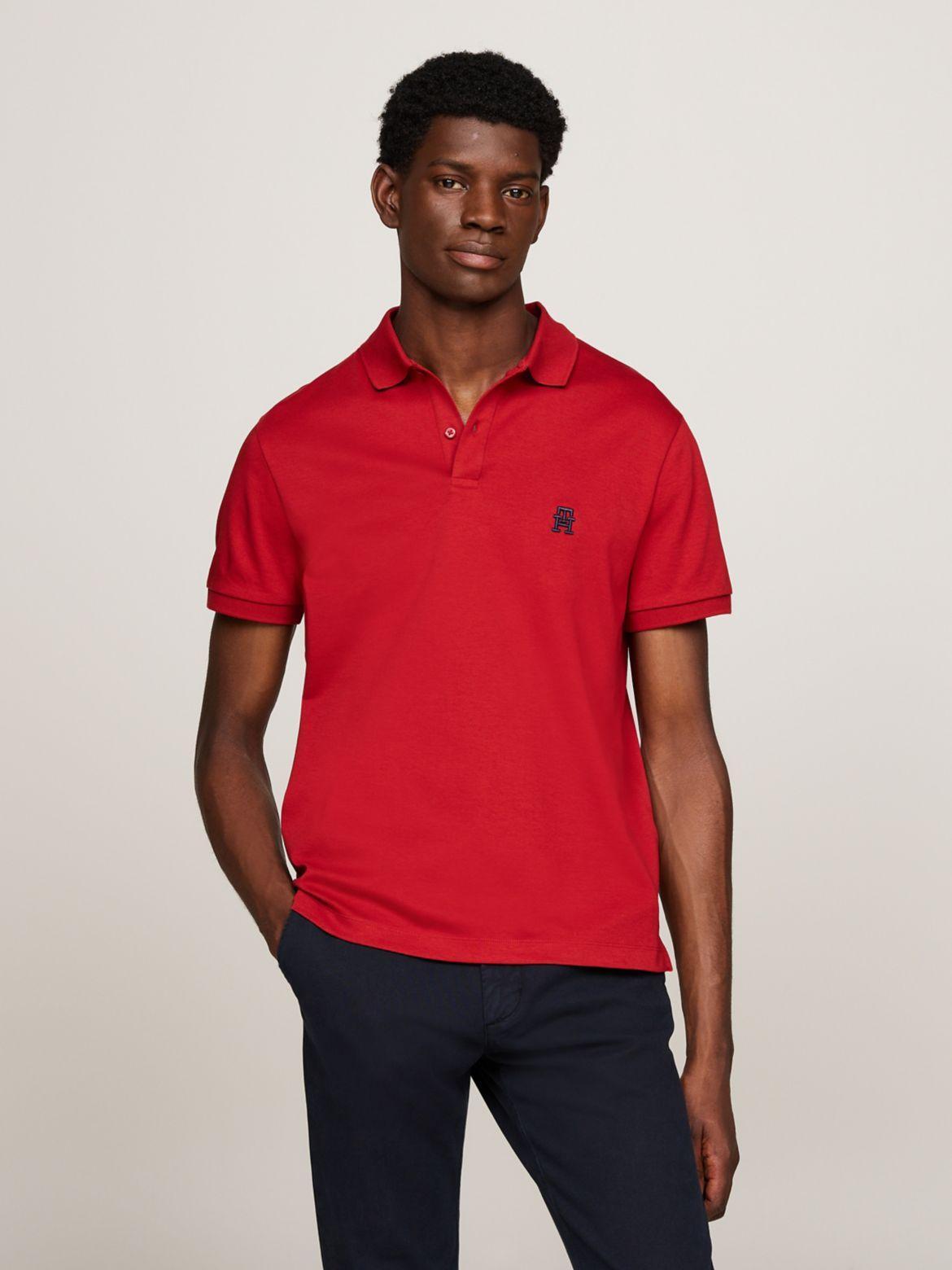 Tommy Hilfiger Men's TH Logo Regular Fit Interlock Polo Product Image