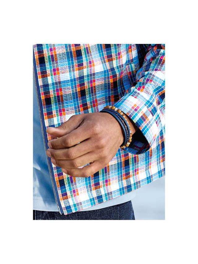 Multiple Layer Leather Bracelet - Navy Product Image