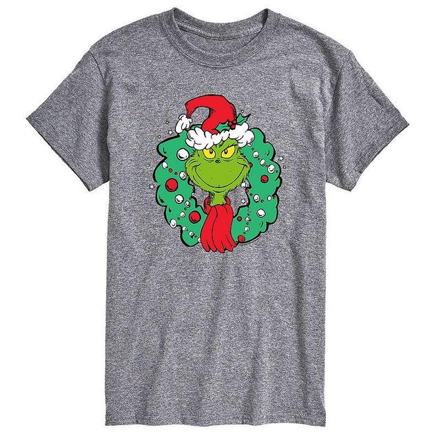 Big & Tall Dr. Seuss Grinch Wreath Tee, Mens Product Image