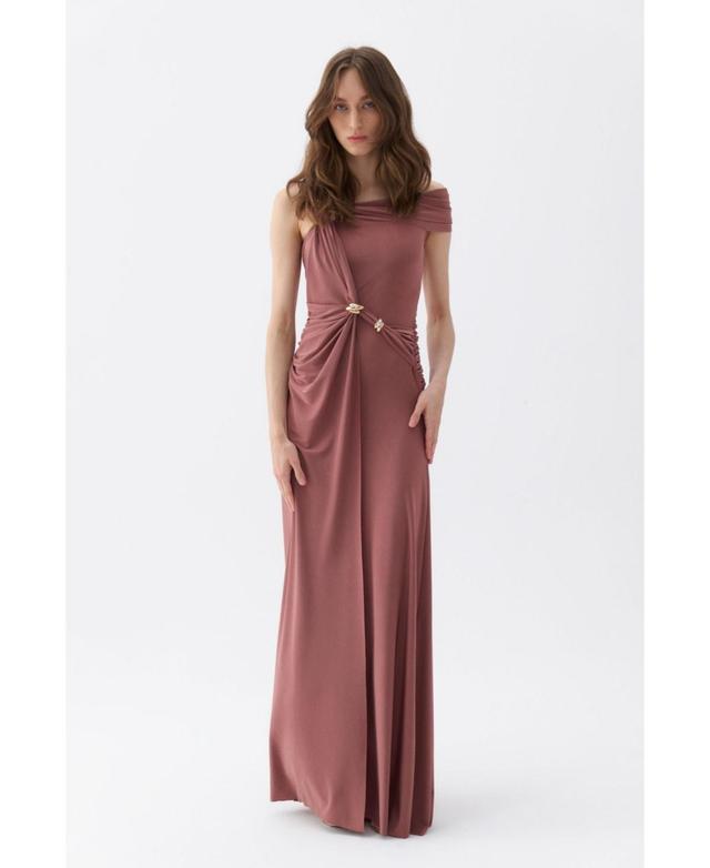 Nocturne Womens Long Dress with Accessory Detail Product Image