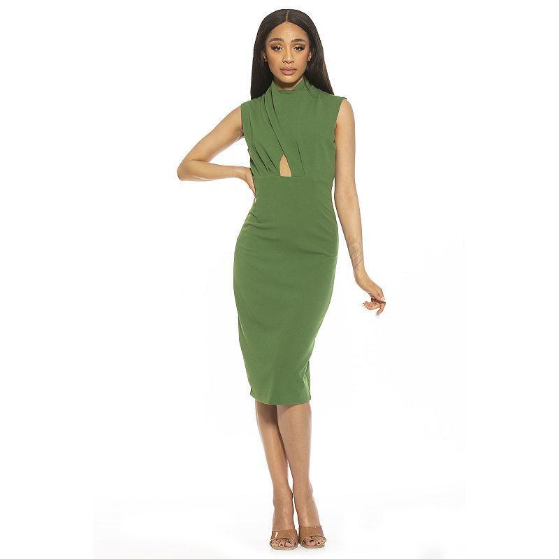 Alexia Admor Womens Elouise Draped Sheath Dress - Oat Product Image