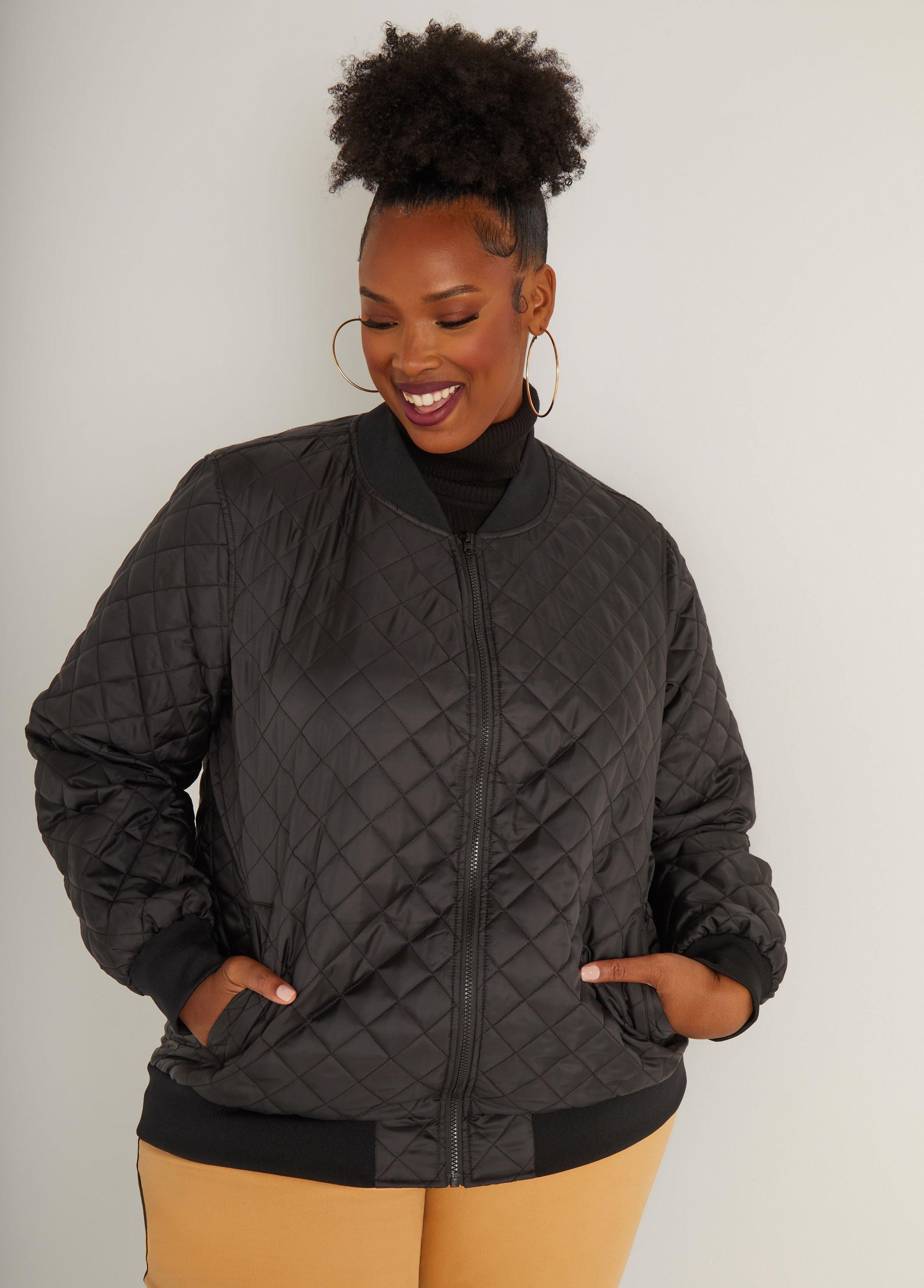 Plus Size Classic Quilted Bomber Jacket Ashley Stewart Product Image