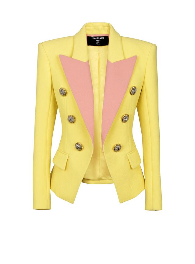 6-button double crepe two-tone jacket Product Image