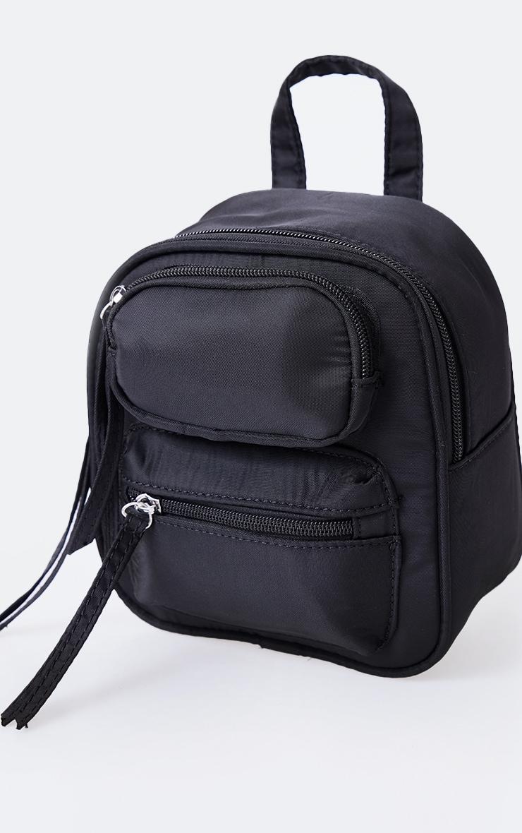 Black Nylon Pocket Mini Backpack Product Image