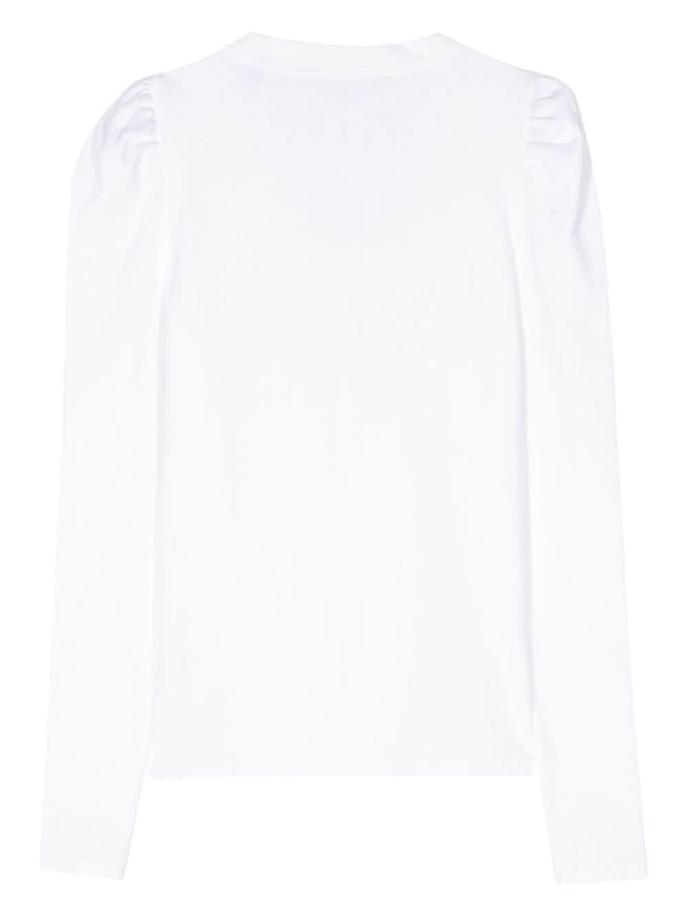 VERONICA BEARD Long Puff Sleeves Top In White Product Image