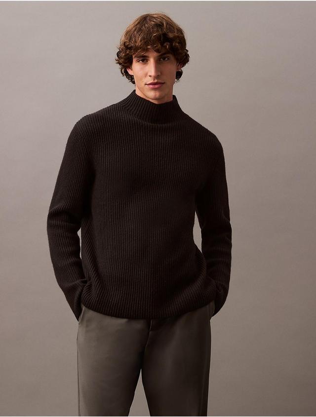 Calvin Klein Mens Wool Blend Mock Neck Sweater - Grey - XL Product Image