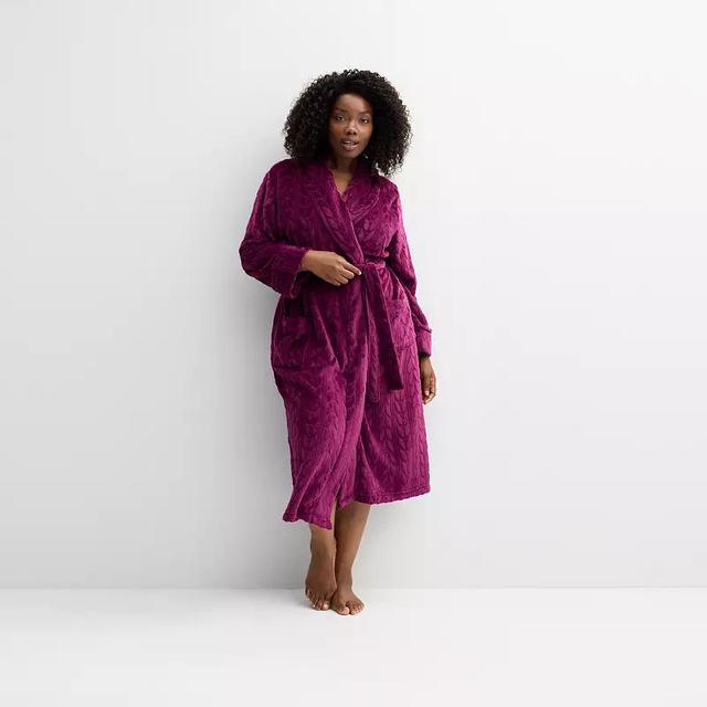 Plus Size Sonoma Goods For Life Long Plush Wrap Robe, Womens Product Image