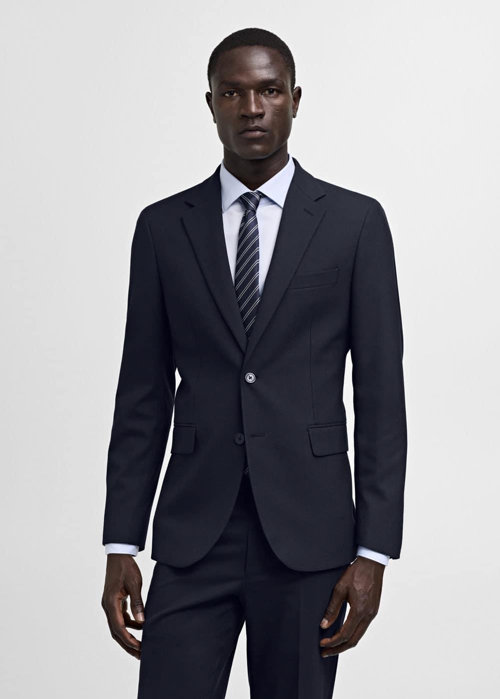 Stretch fabric slim-fit suit blazer - Men | MANGO USA Product Image