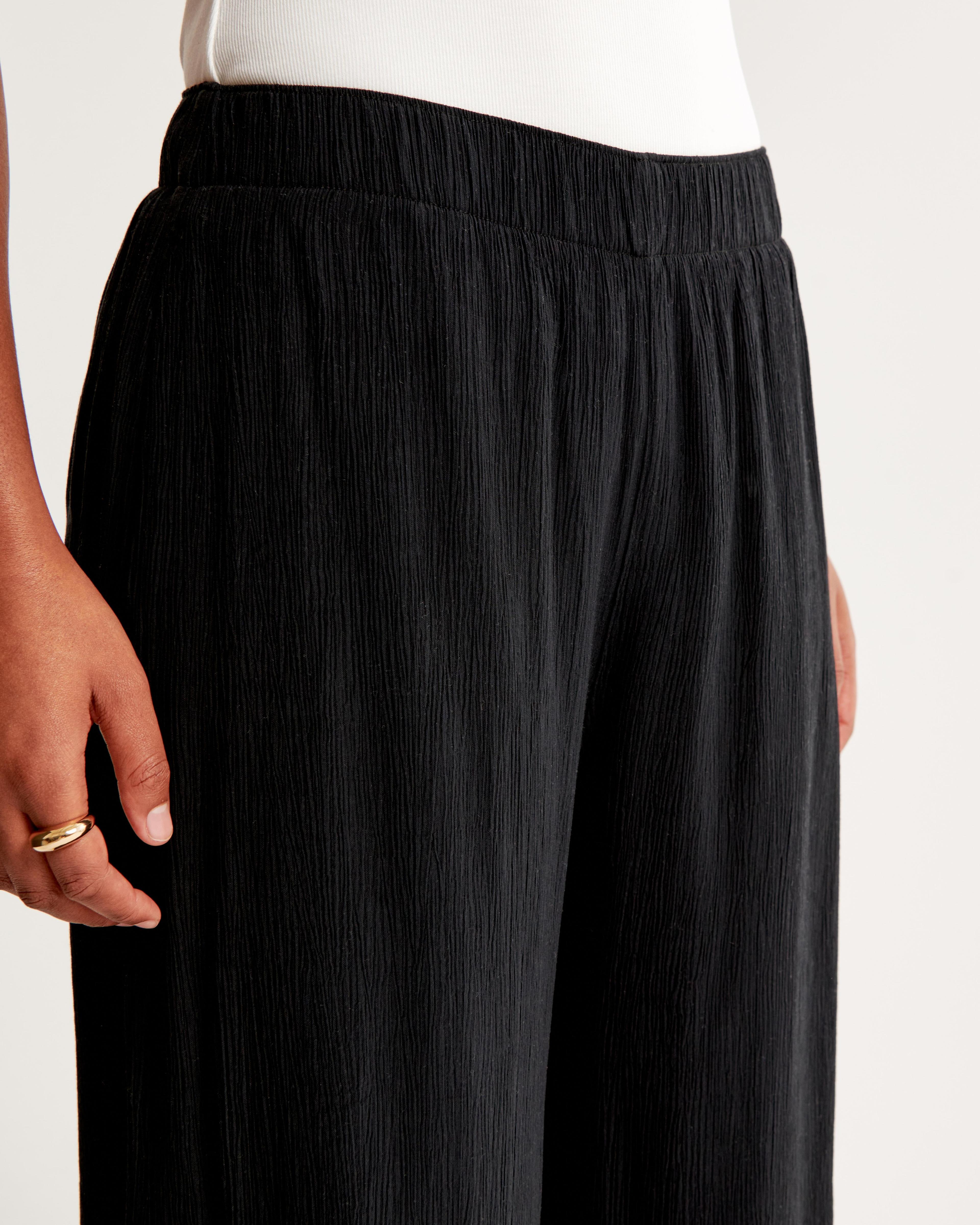 Crinkle Textured Pull-On Pant Product Image