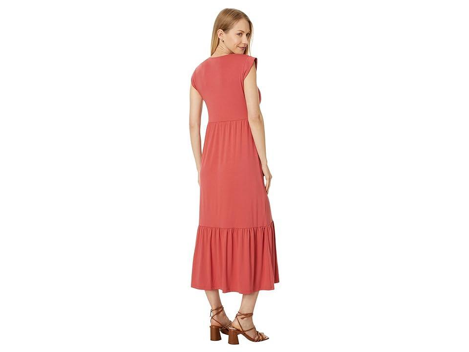 Tommy Hilfiger Solid Tiered Midi Dress (Mineral ) Women's Dress Product Image