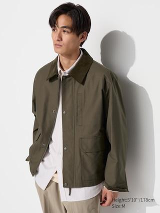 Mens Utility Short Blouson Olive 3XL UNIQLO US Product Image